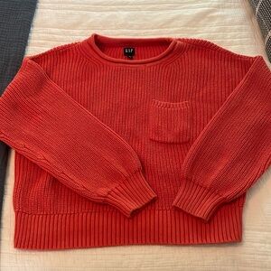 GAP Orange Crewneck Sweater Classic Knit